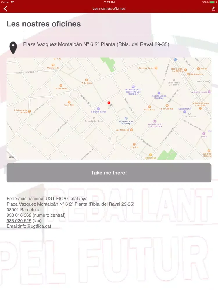 Capturas de pantalla de UGT FICA iPad 