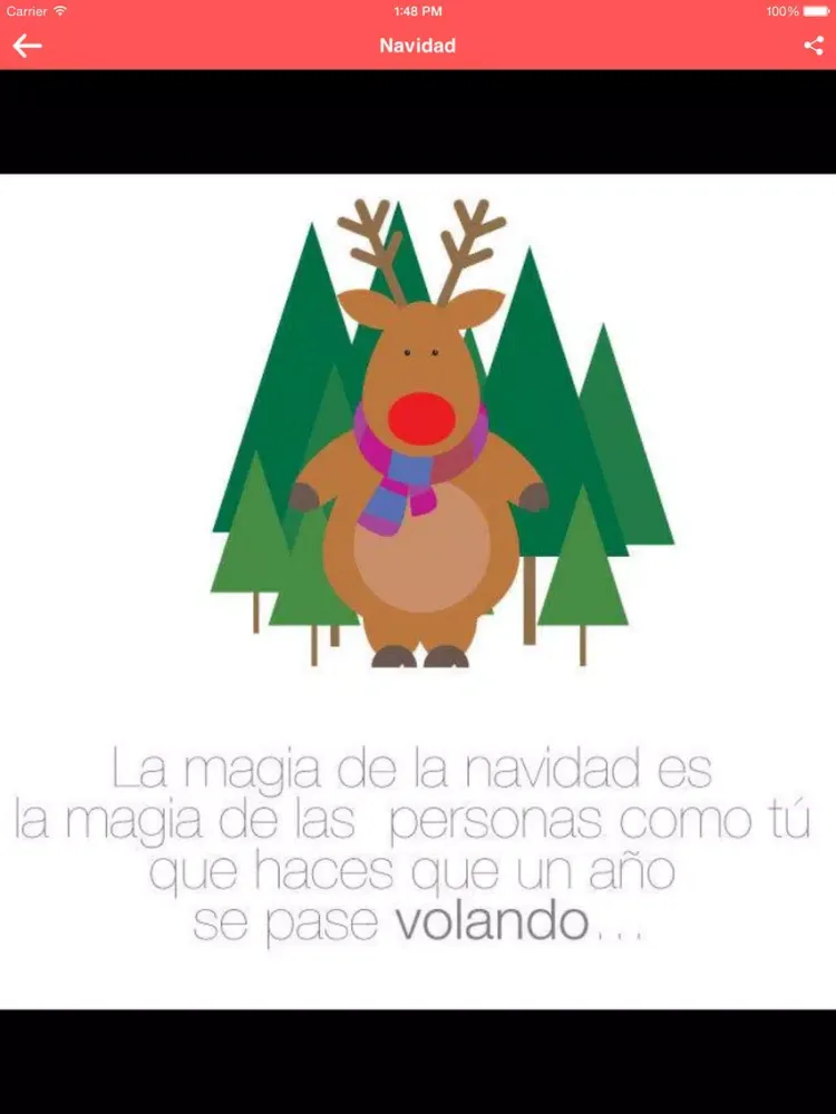 Tangkapan layar Feliz Navidapp iPad 