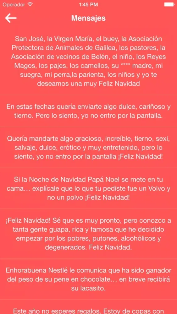 Tangkapan layar Feliz Navidapp