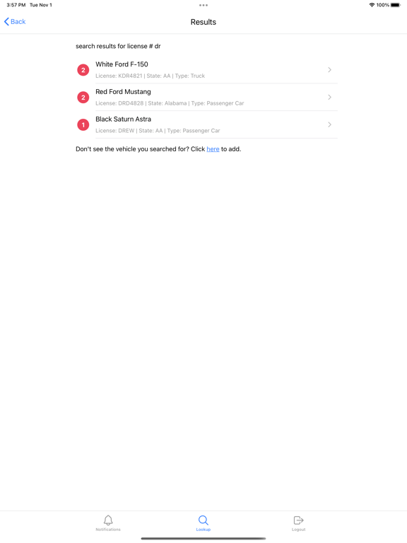 Captures d'écran de C-Park Enforce iPad 