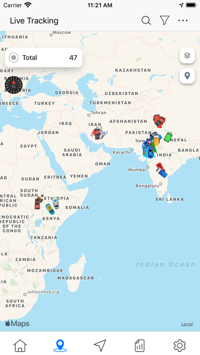 Tangkapan skrin GPS Miles