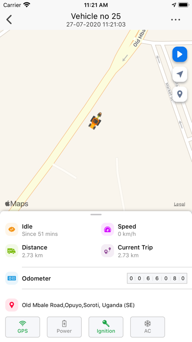 Tangkapan skrin GPS Miles