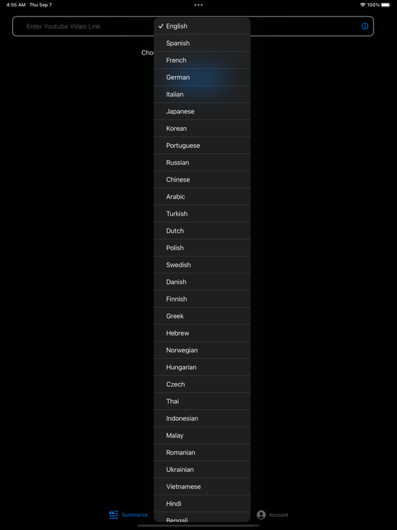 Video Summarizer for Youtube iPad  سکرین شاٹس