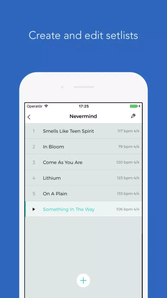 Tangkapan layar Klang - Metronome & Setlists