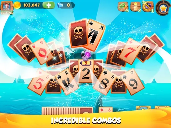 Captures d'écran de Solitaire Tripeaks Lost Worlds iPad 