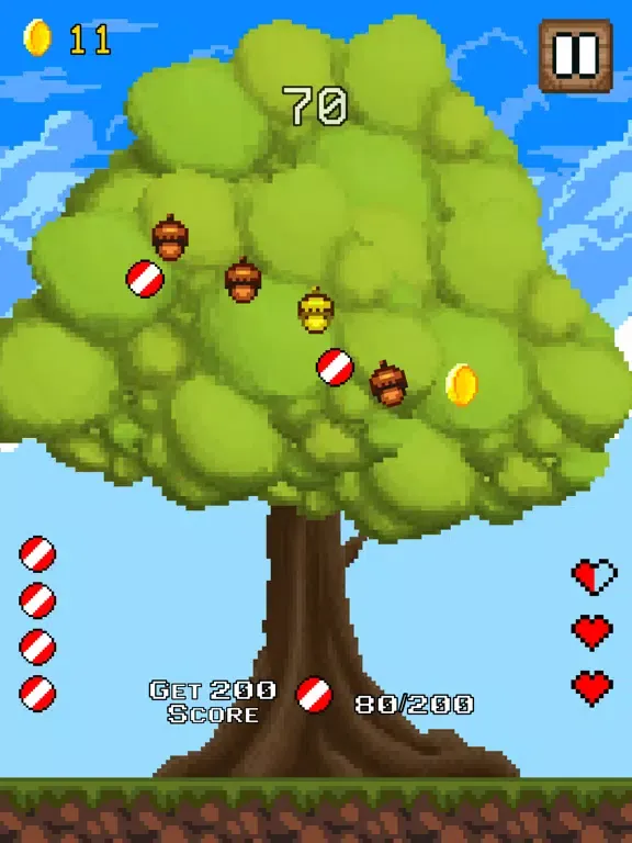 Tangkapan layar Acorn Panic iPad 