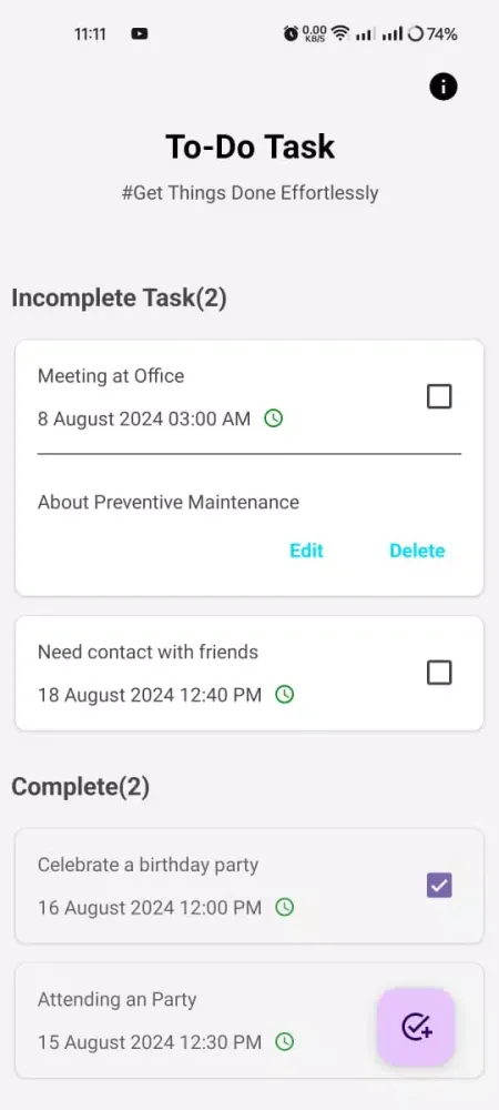 To-Do Task Screenshots