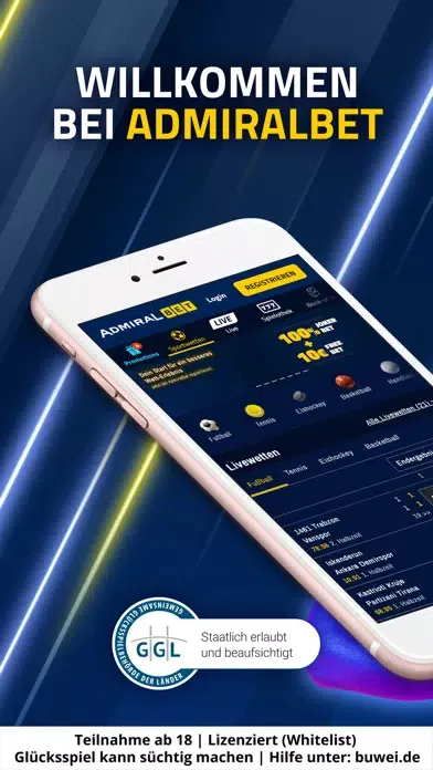AdmiralBet: Live Sportwetten Ekran Görüntüleri