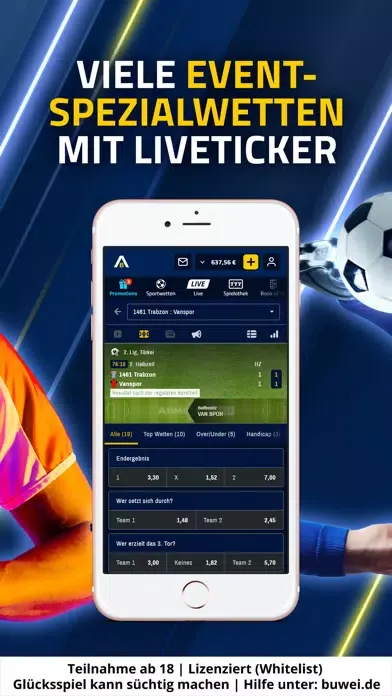 AdmiralBet: Live Sportwetten Ekran Görüntüleri