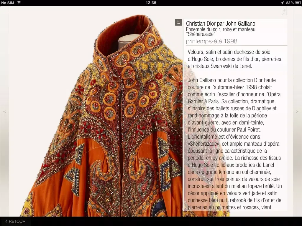 Captures d'écran de Paris, Haute Couture iPad 