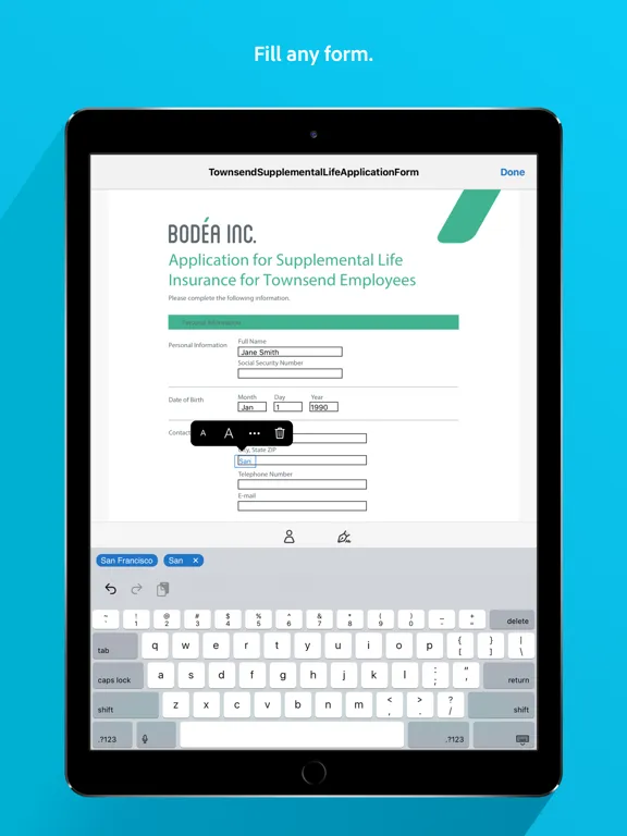 Adobe Fill & Sign－Form Filler iPad  Screenshots
