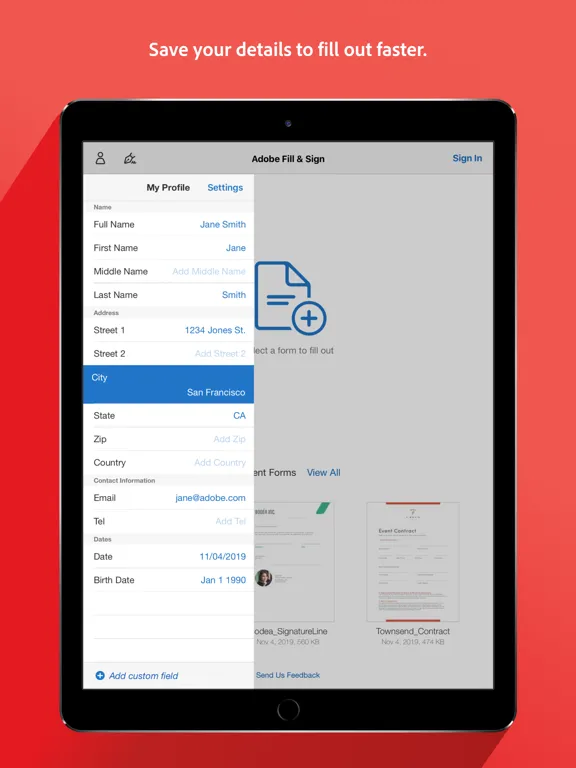Adobe Fill & Sign－Form Filler iPad  Screenshots