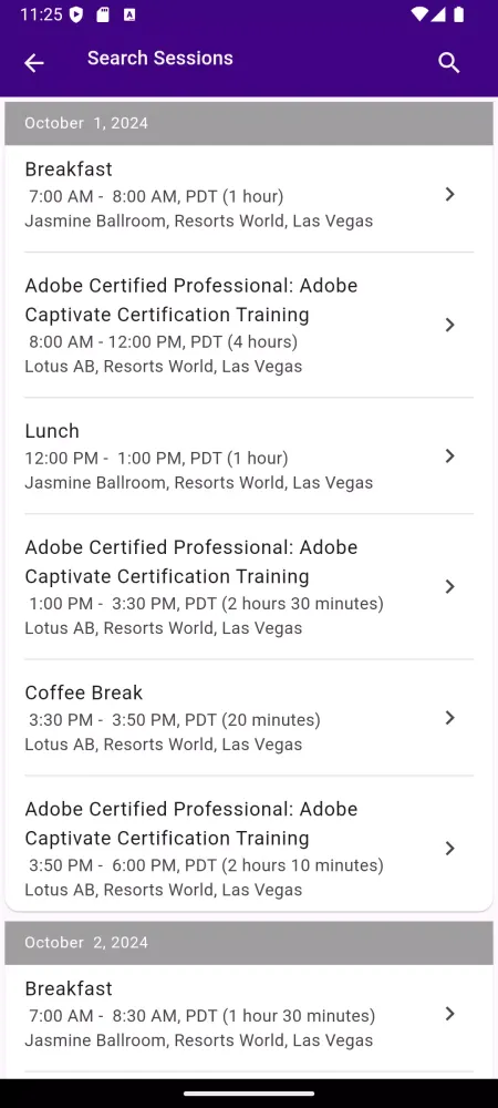 ภาพหน้าจอของ Adobe Learning Summit