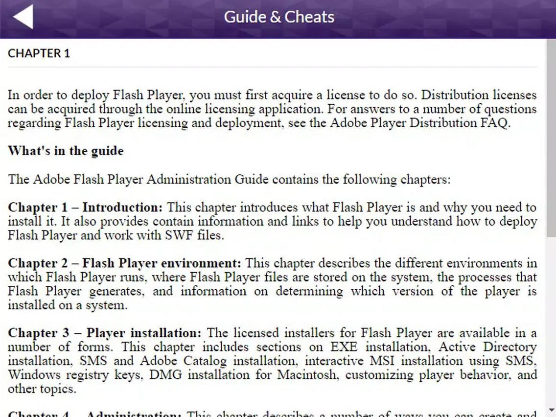 ภาพหน้าจอของ App Guide for Adobe Flash Player 21 iPad 