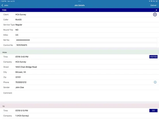 Tangkapan skrin MyDispatch iPad 