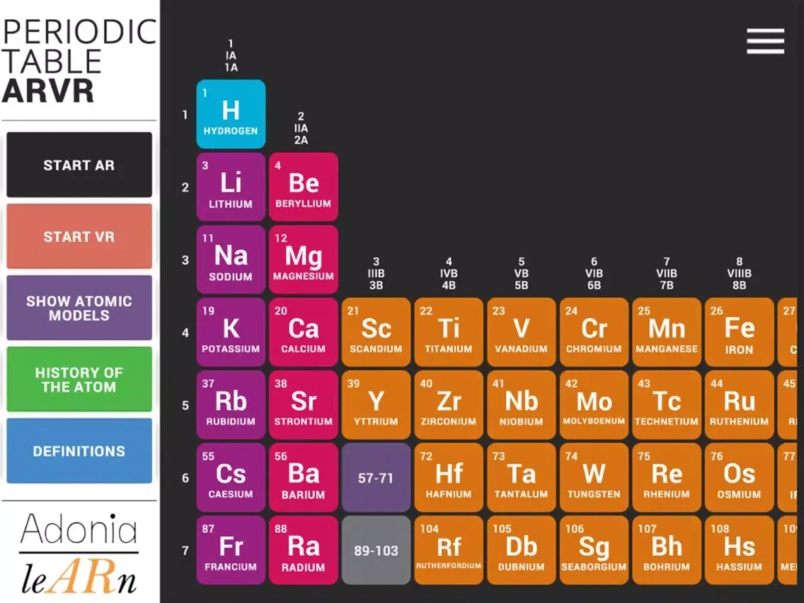 Periodic Table ARVR iPad  Screenshots