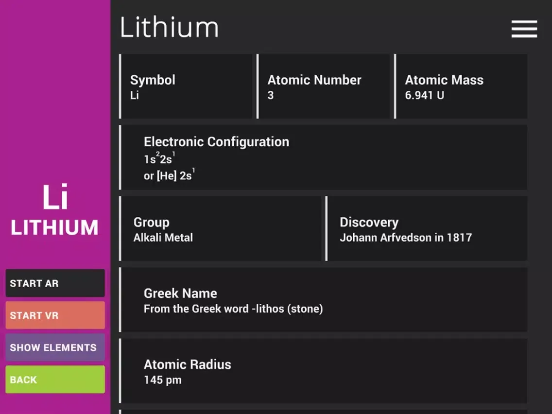 Periodic Table ARVR iPad  Screenshots