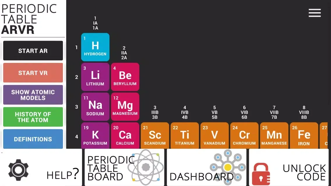 Periodic Table ARVR Screenshots