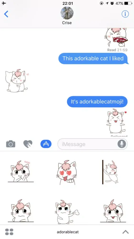 Ảnh chụp màn hình của AdorkableCatmoji
