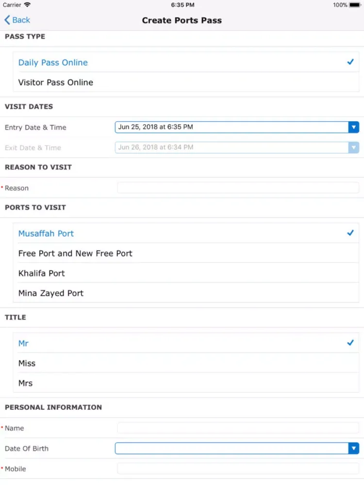 Abu Dhabi Ports Pass iPad  스크린샷