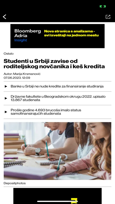 Capturas de pantalla de Bloomberg Adria