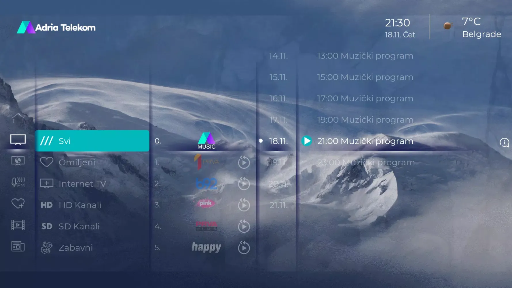 Captures d'écran de Adria Telekom