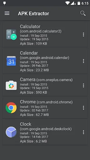 APK Extractor - Dark Theme应用截图