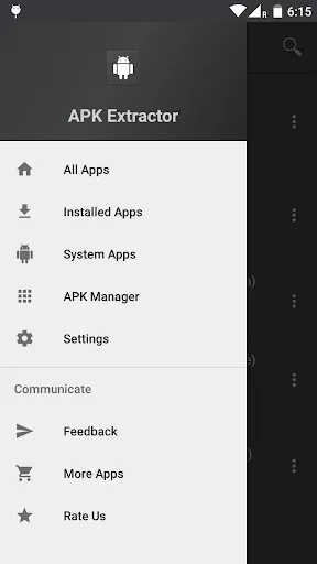 APK Extractor - Dark Theme应用截图