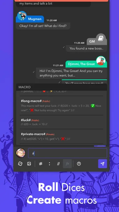 mRPG - Chat app to play RPGs स्क्रीनशॉट