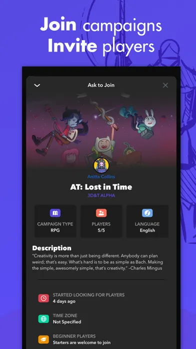 mRPG - Chat app to play RPGs स्क्रीनशॉट