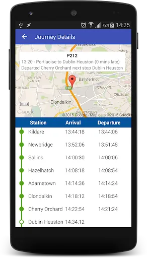 Captures d'écran de Train Times Ireland