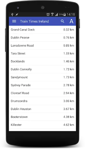 Captures d'écran de Train Times Ireland