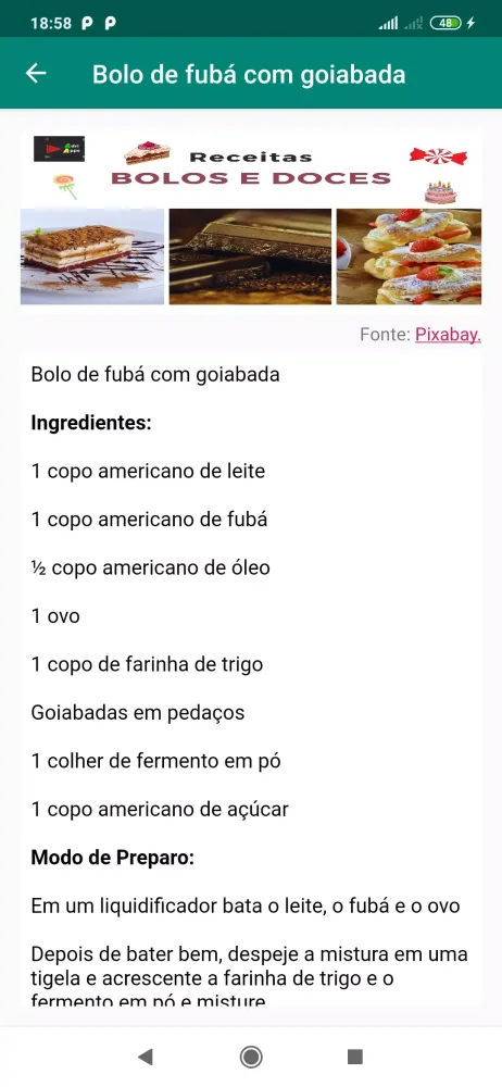 Receitas de Bolos e Doces Screenshots