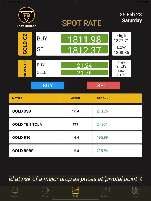 Fast Bullion iPad  Screenshots
