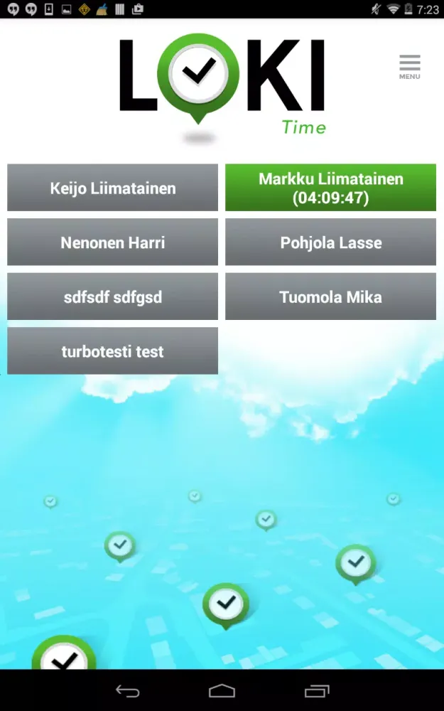 LokiTime Työajanseuranta Screenshots
