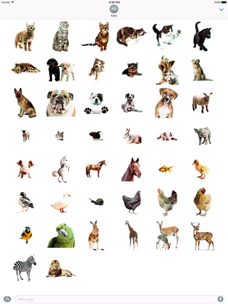 Tangkapan layar AddASticker Animals iPad 