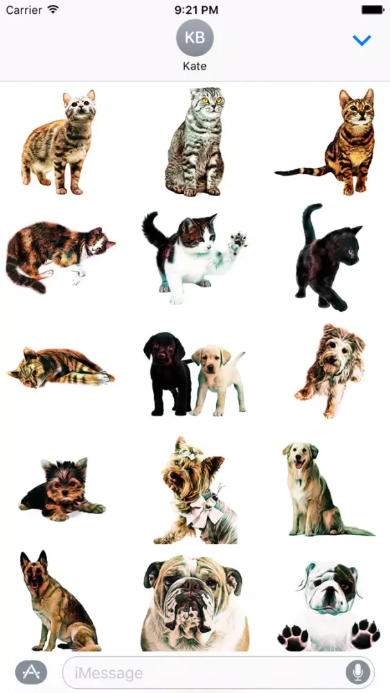 Tangkapan layar AddASticker Animals
