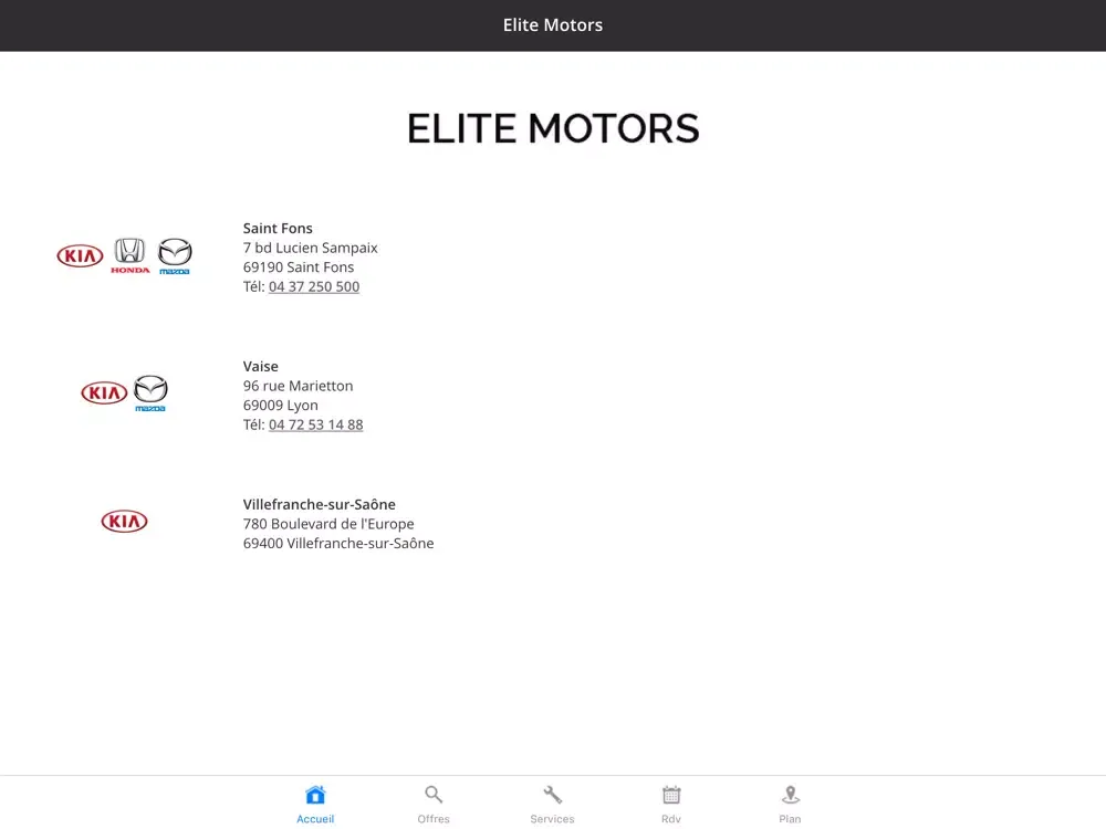 Capturas de tela do Elite Motors iPad 