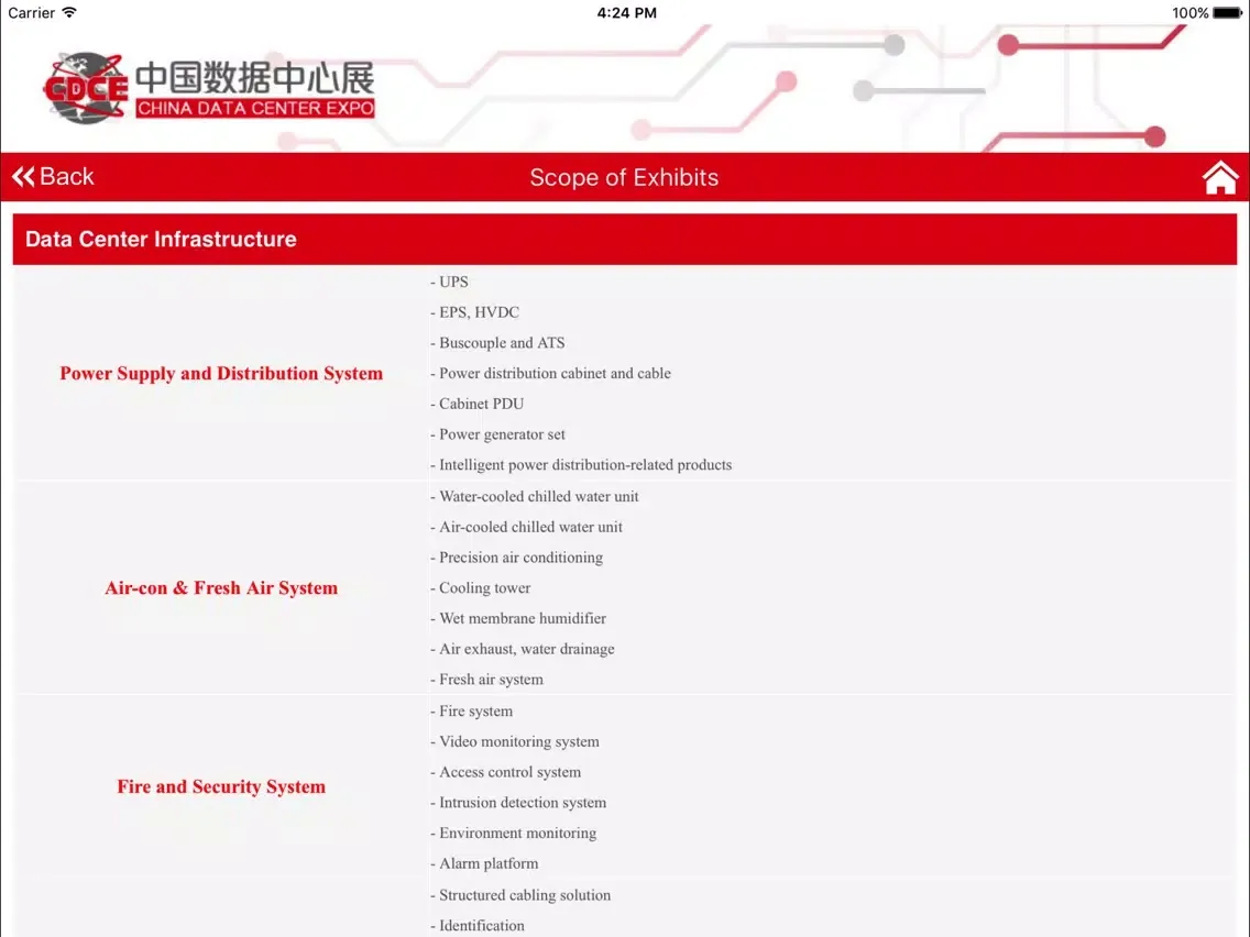 Tangkapan layar CHINA DATA CENTER EXPO iPad 