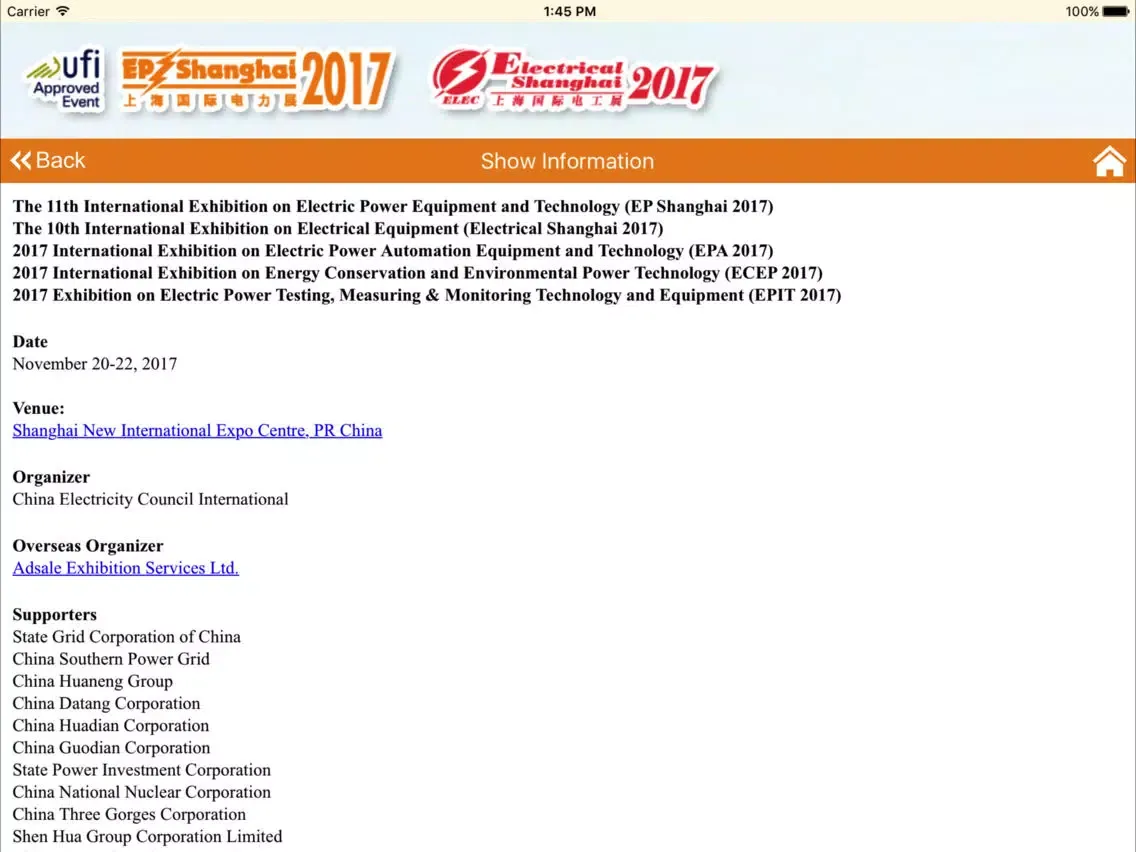 Captures d'écran de EP Shanghai 2017 iPad 