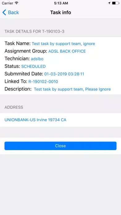 Tangkapan layar ADiTaaS Field Service