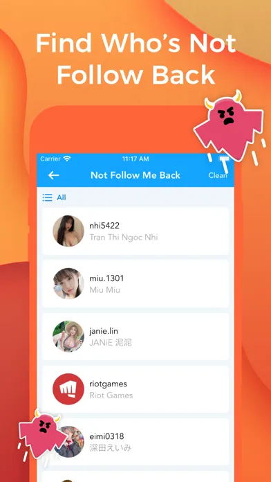 Tangkapan skrin Follower Tracker