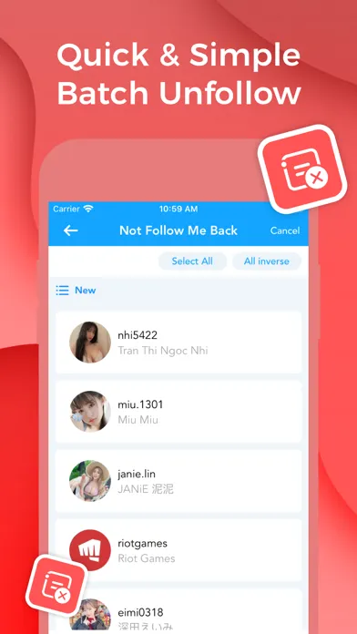 Tangkapan skrin Follower Tracker