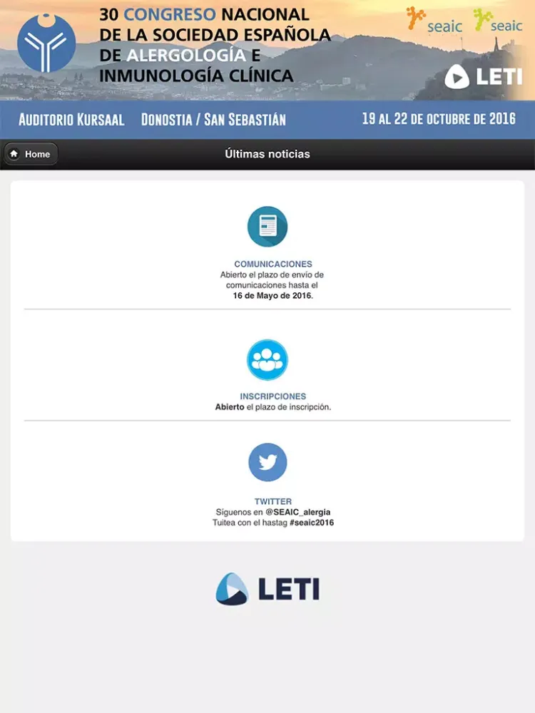 Capturas de pantalla de 30 Congreso Nacional de la Sociedad Española de Alergología e Inmunología Clínica iPad 