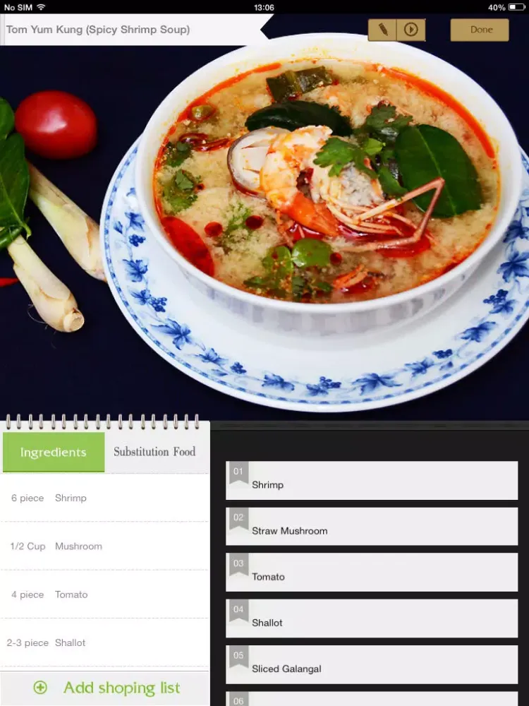 Thai Cooking Recipes iPad  Ekran Görüntüleri