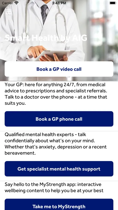 Capturas de tela do Smart Health by AIG