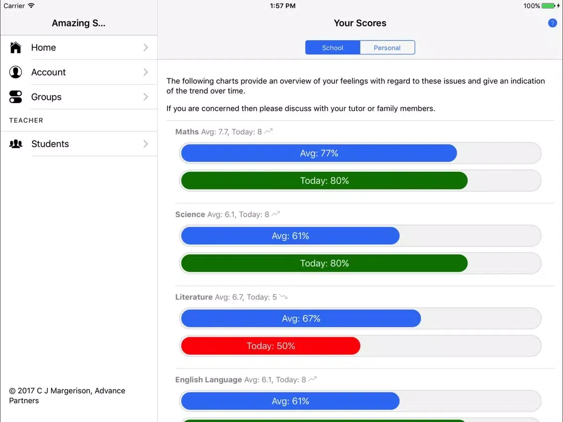 Student Self Assessment iPad 應用截圖