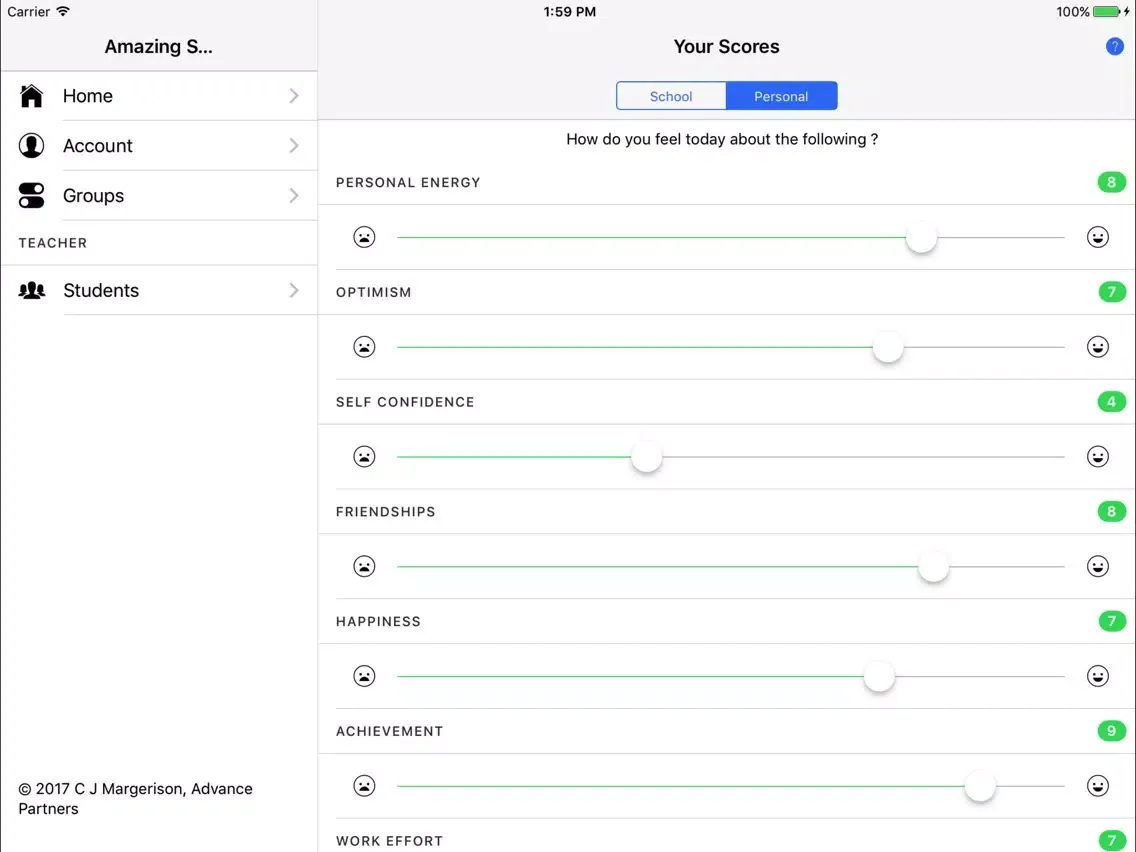 Student Self Assessment iPad 應用截圖