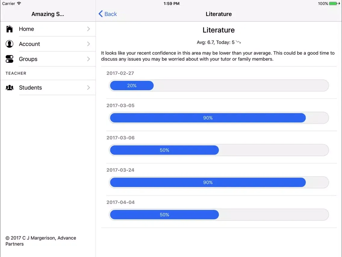 Student Self Assessment iPad 應用截圖