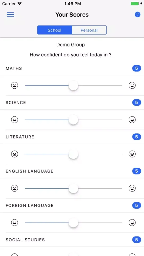 Student Self Assessment應用截圖